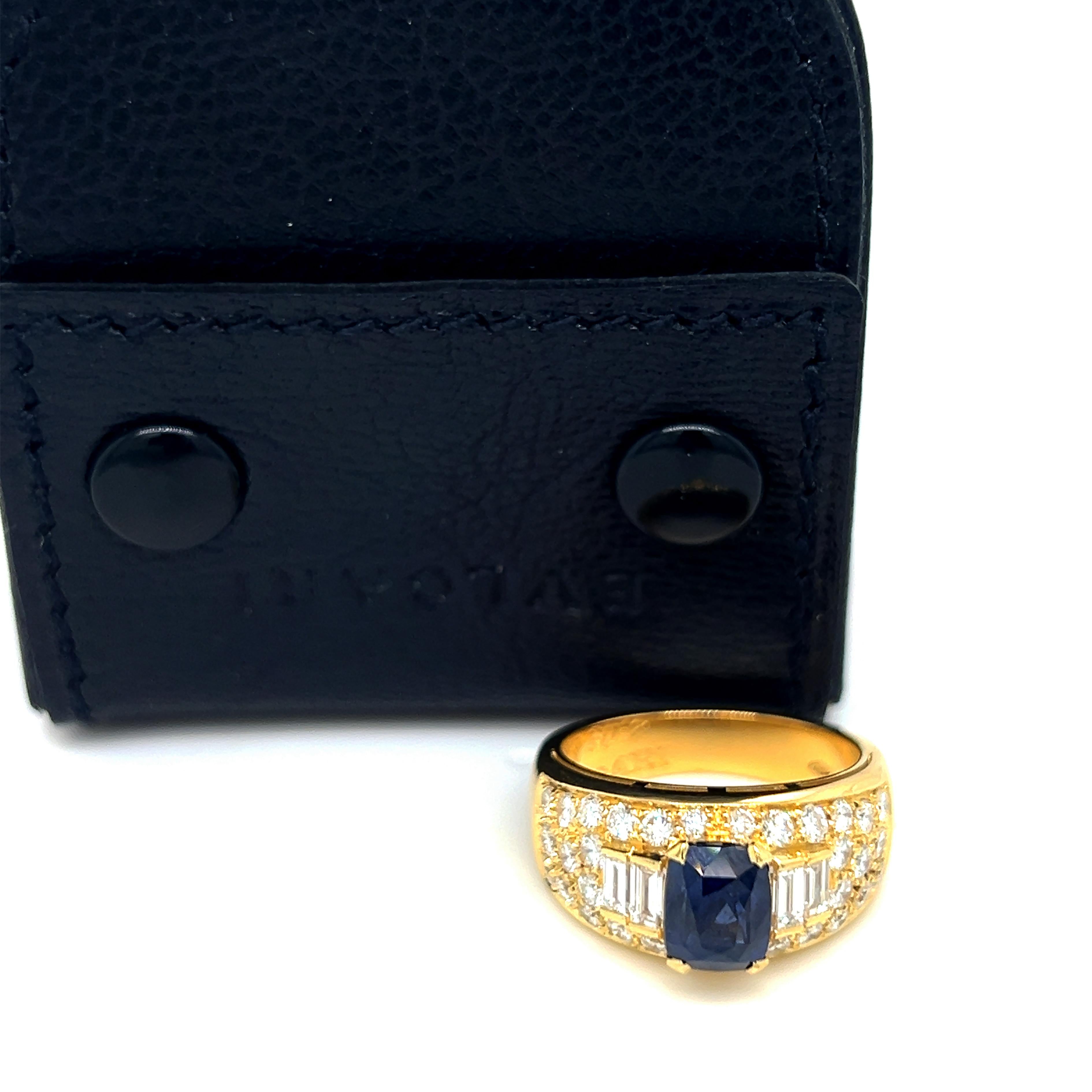 Original 1980 BULGARI 2.08 Carat IGI Certified No Heat Sapphire Trombino Ring 4