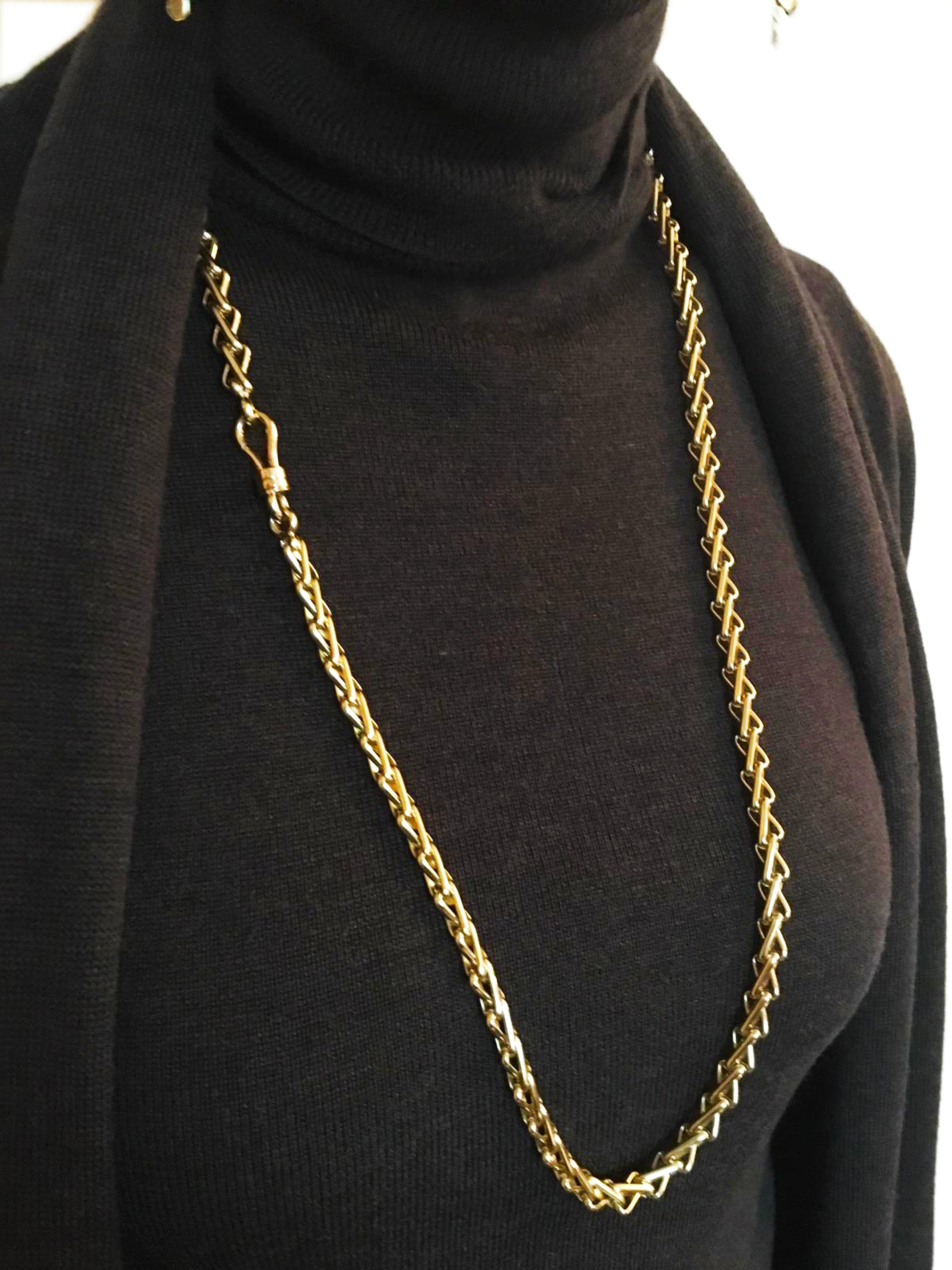 Original 1980 One-of-a-Kind Pomellato 18K Solid Yellow Gold Long Chain Necklace 6