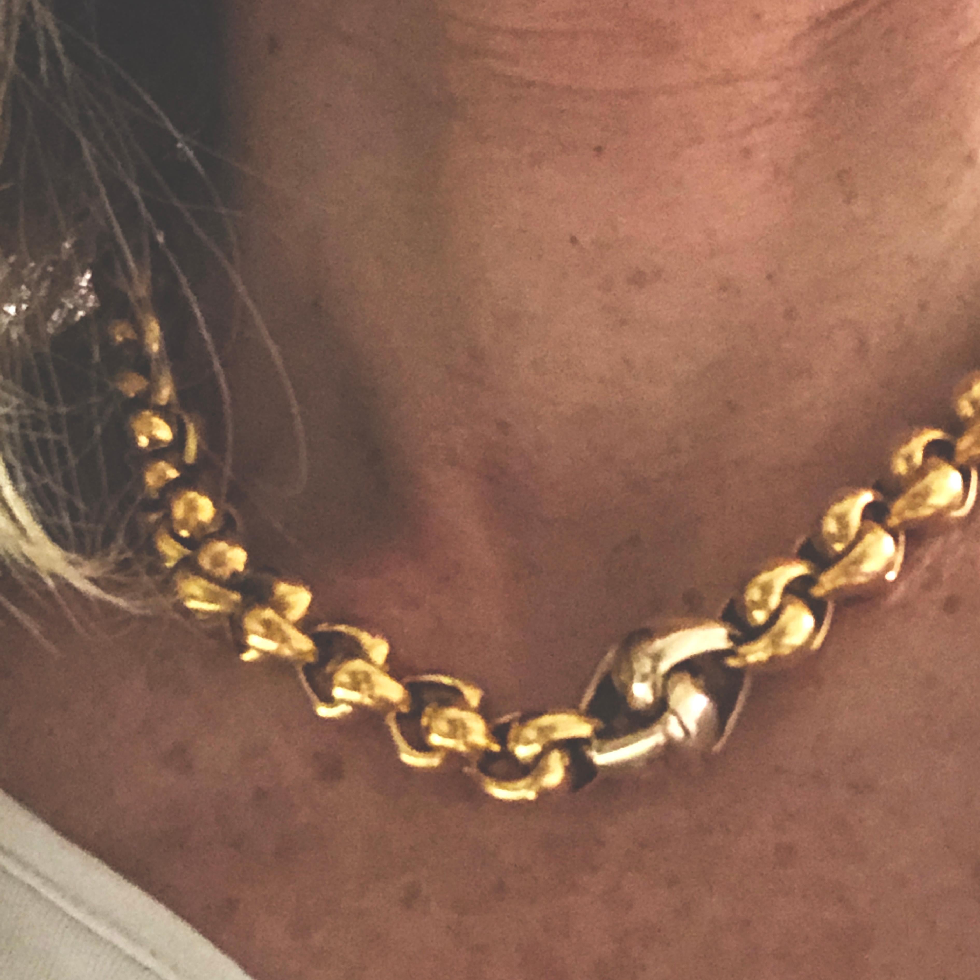 Einzigartige Pomellato Grani di Riso Halskette aus massivem Gelbgold, 1994 für Damen oder Herren