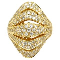 Anello da cocktail in oro giallo con diamante bianco Berca Original 1980