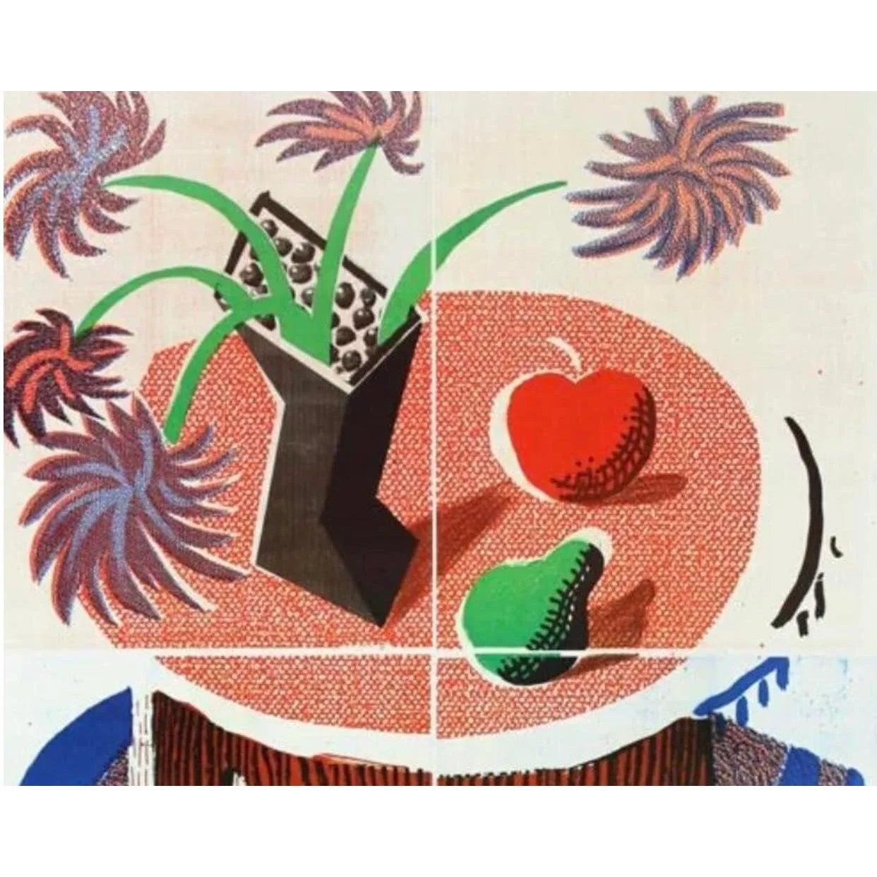Mid-Century Modern Original 1980s David Hockney Museum Exhibition Lithograph Poster Fiesta '88 For Sale