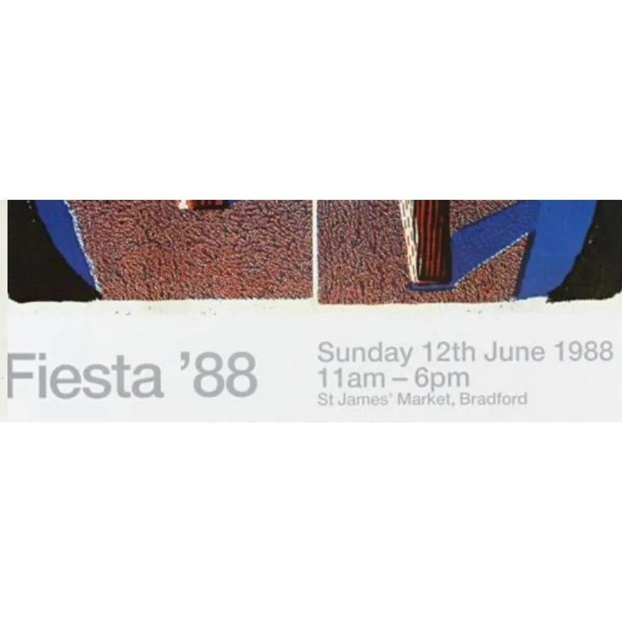 Original 1980s David Hockney Museum Exhibition Lithograph Poster Fiesta '88 In Good Condition For Sale In St.Petersburg, FL