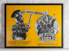 Cartel grande original de 1982 de la película de cine Blazing Saddles de Mel Brooks