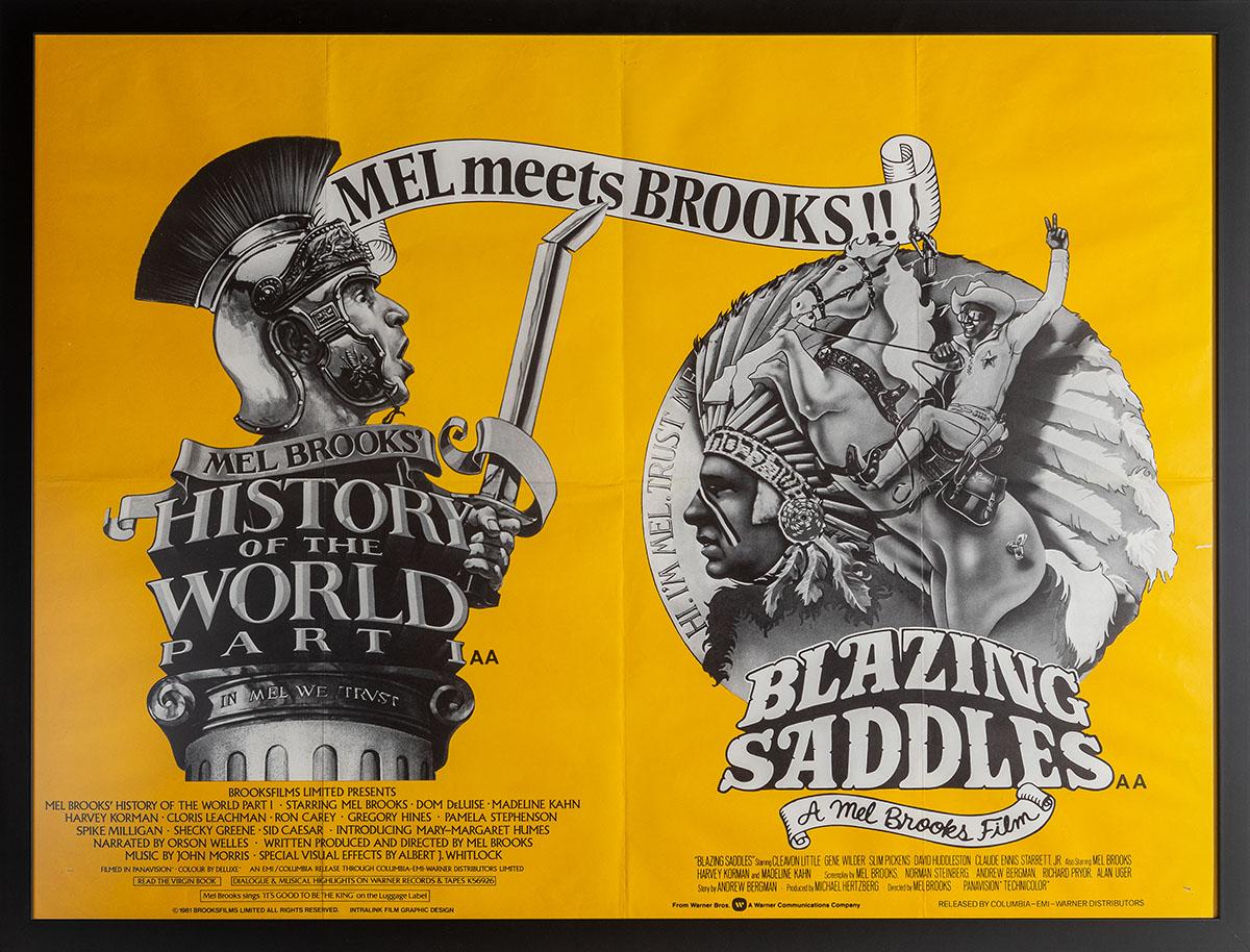 Großes Kino-Filmplakat „Blazing Saddles“, Mel Brooks, 1982 (Postmoderne) im Angebot