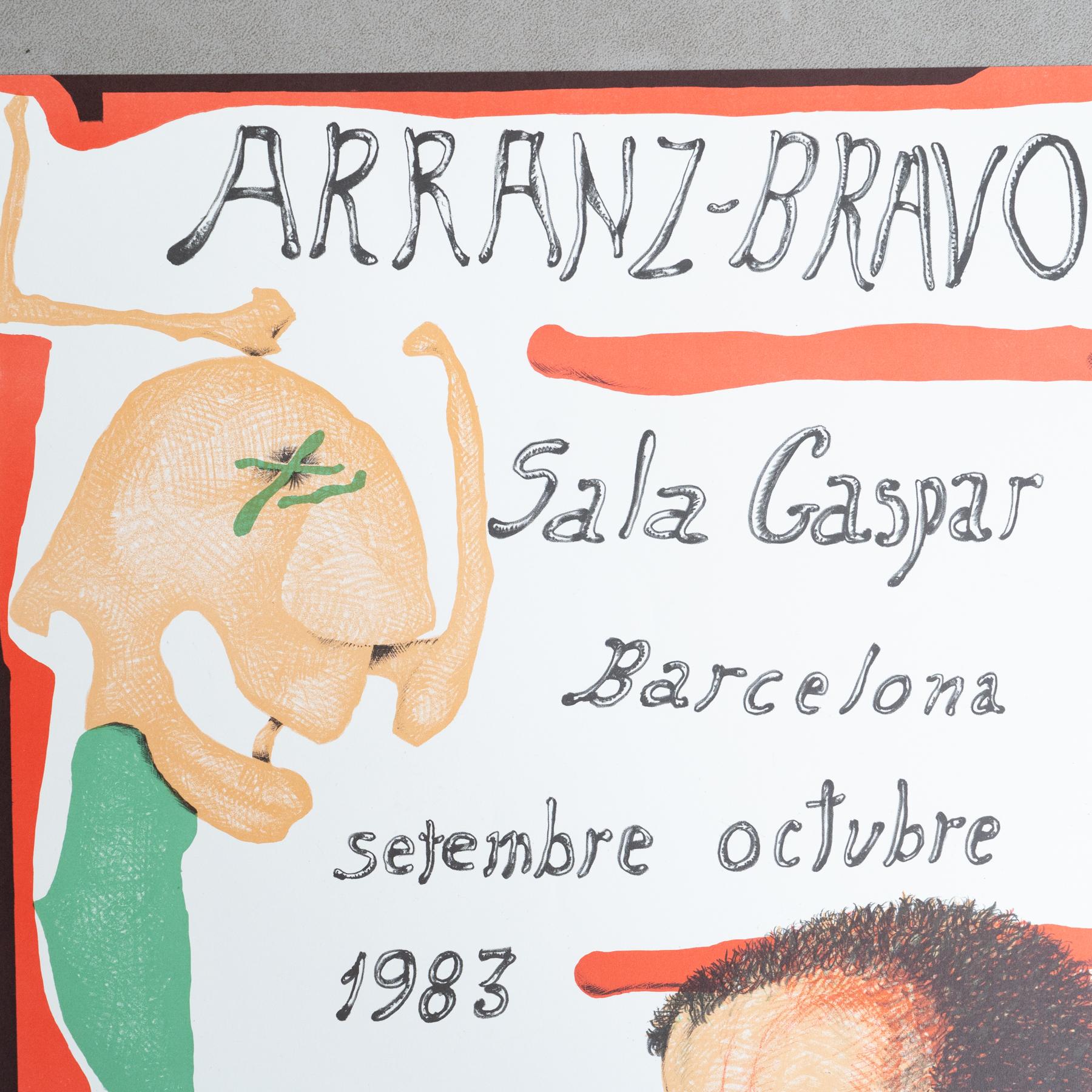 Spanish Original 1983 Exhibition Poster by Eduardo Arranz-Bravo – Sala Gaspar, Barcelona For Sale