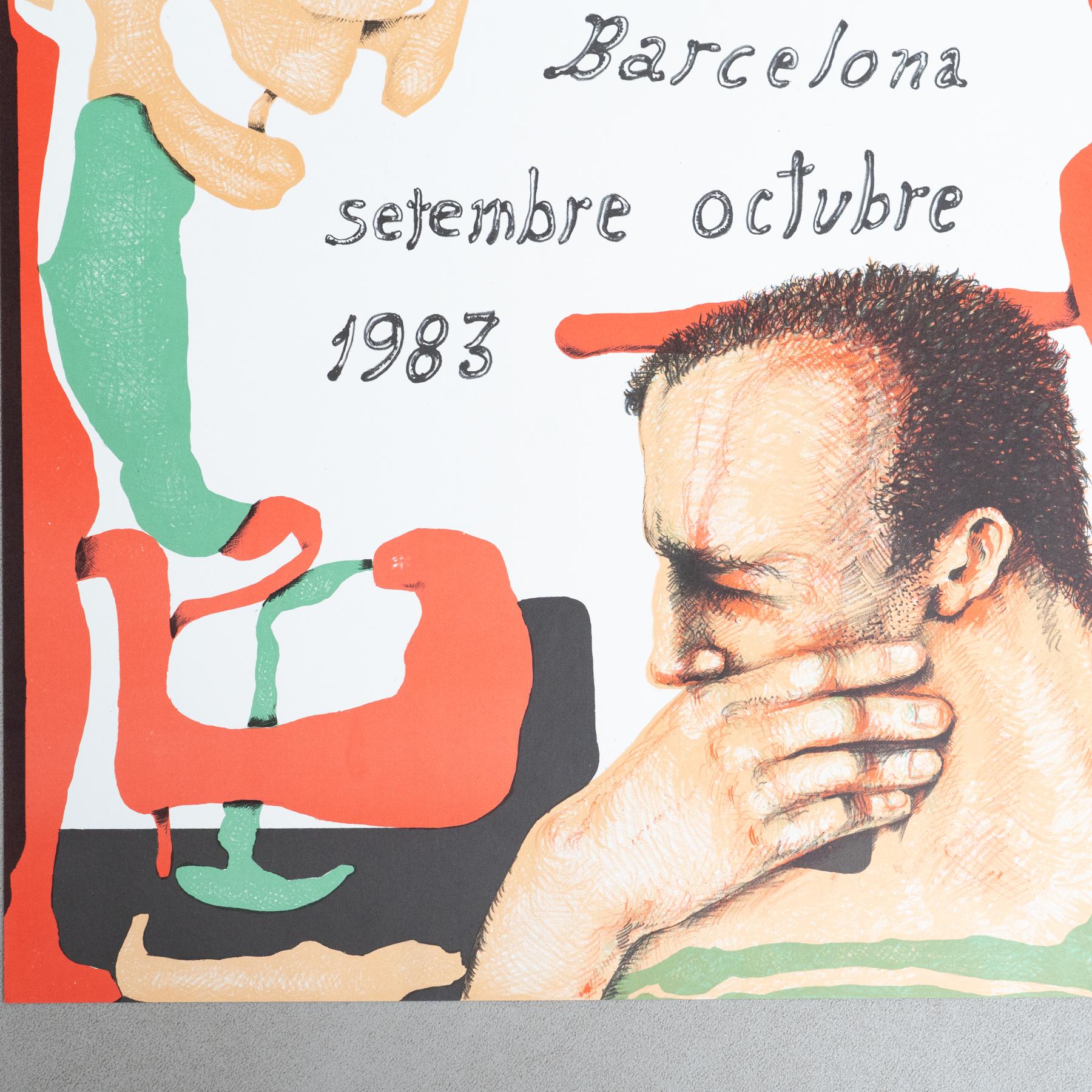 Original-Ausstellungsplakat von 1983 von Eduardo Arranz-Bravo - Sala Gaspar, Barcelona (Ende des 20. Jahrhunderts) im Angebot