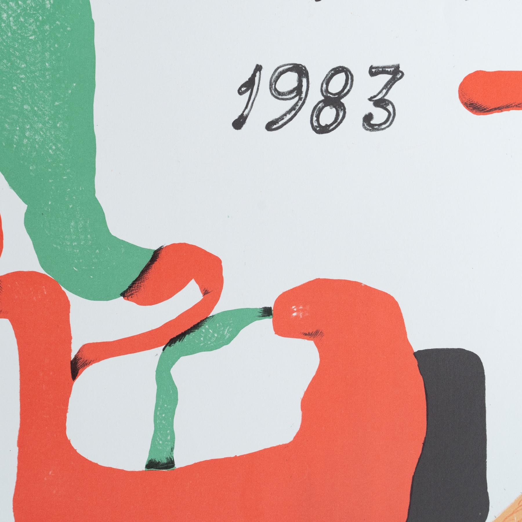 Original 1983 Exhibition Poster by Eduardo Arranz-Bravo – Sala Gaspar, Barcelona For Sale 1