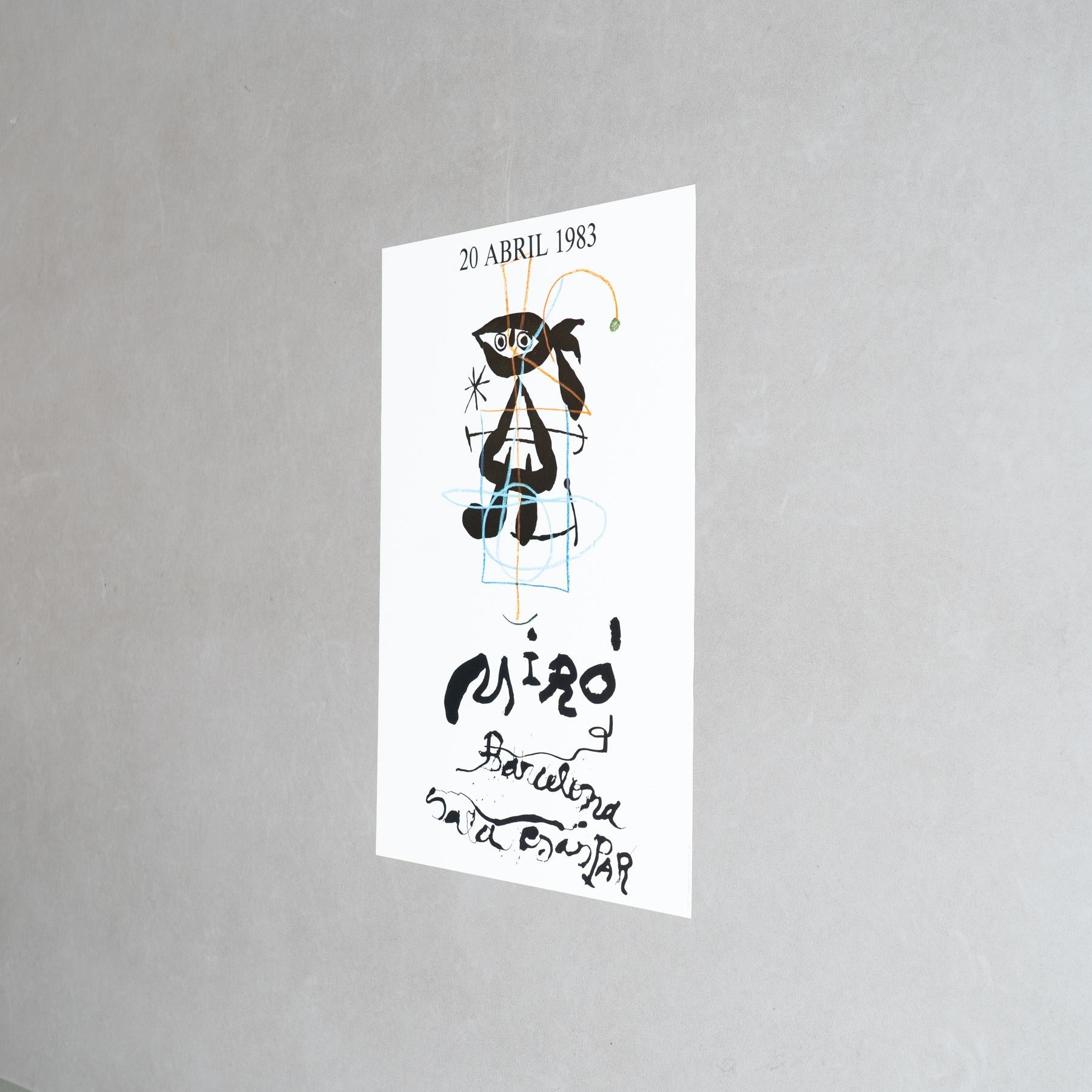 Mid-Century Modern Original 1983 Exhibition Poster by Joan Miró – Sala Gaspar, Barcelona For Sale