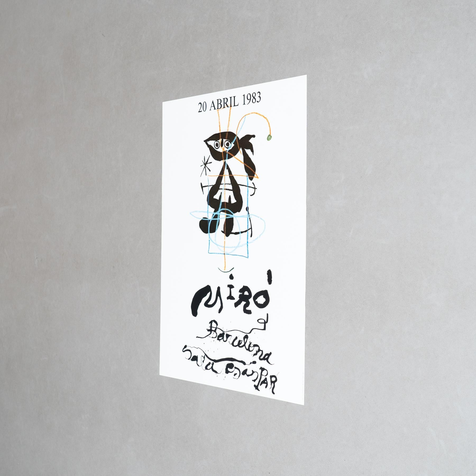Mid-Century Modern Original 1983 Exhibition Poster by Joan Miró – Sala Gaspar, Barcelona For Sale