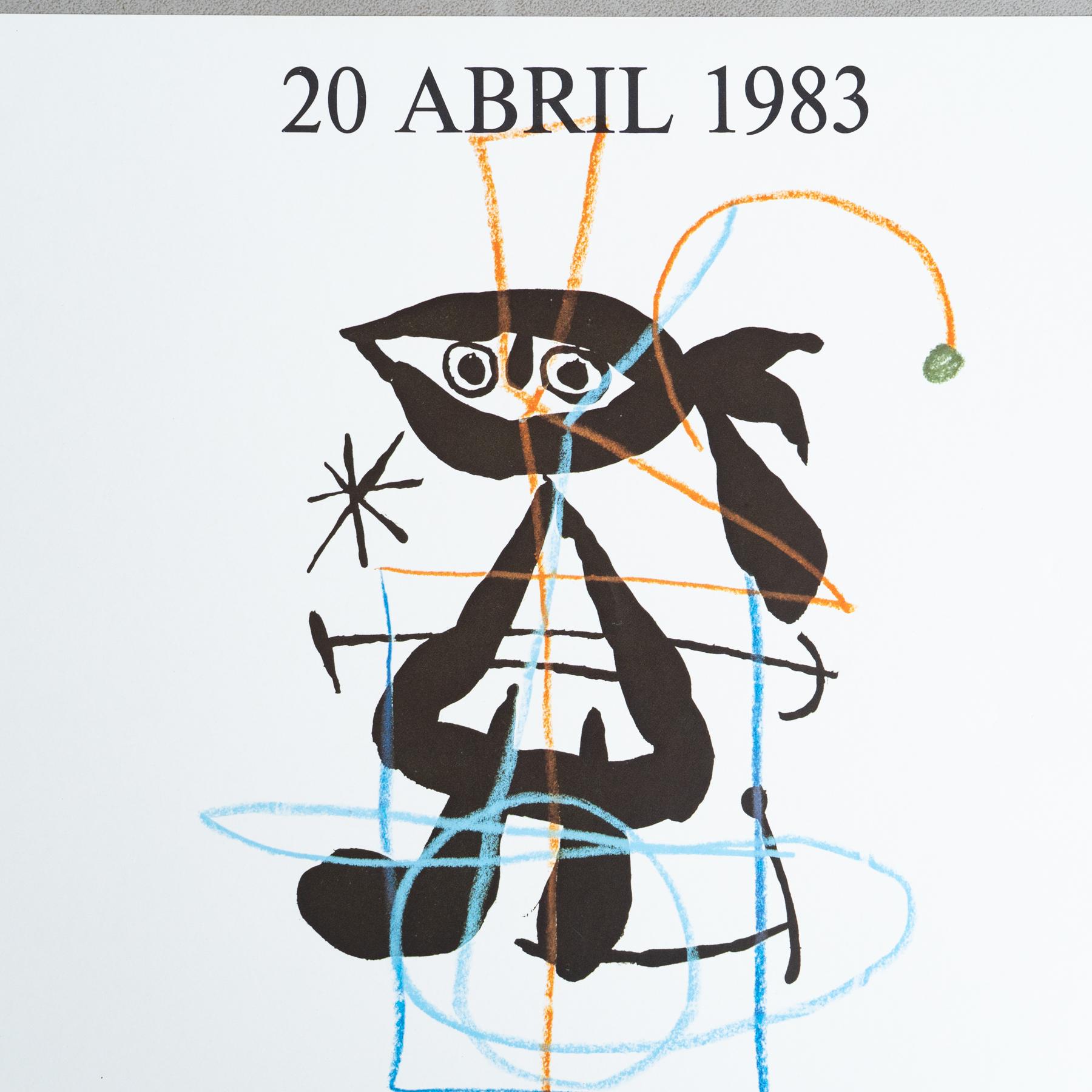 Late 20th Century Original 1983 Exhibition Poster by Joan Miró – Sala Gaspar, Barcelona For Sale