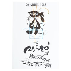 Poster originale della mostra di Joan Miró del 1983 - Sala Gaspar, Barcellona
