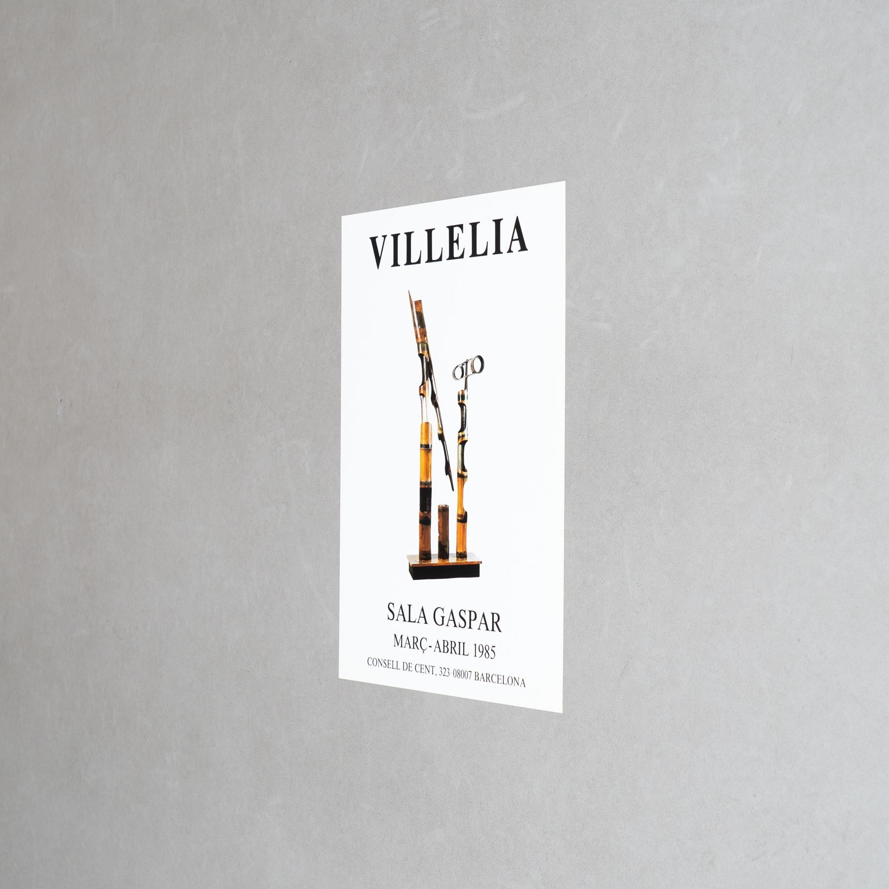 Original-Ausstellungsplakat von Moisès Villèlia, 1985 - Sala Gaspar, Barcelona (Moderne der Mitte des Jahrhunderts) im Angebot