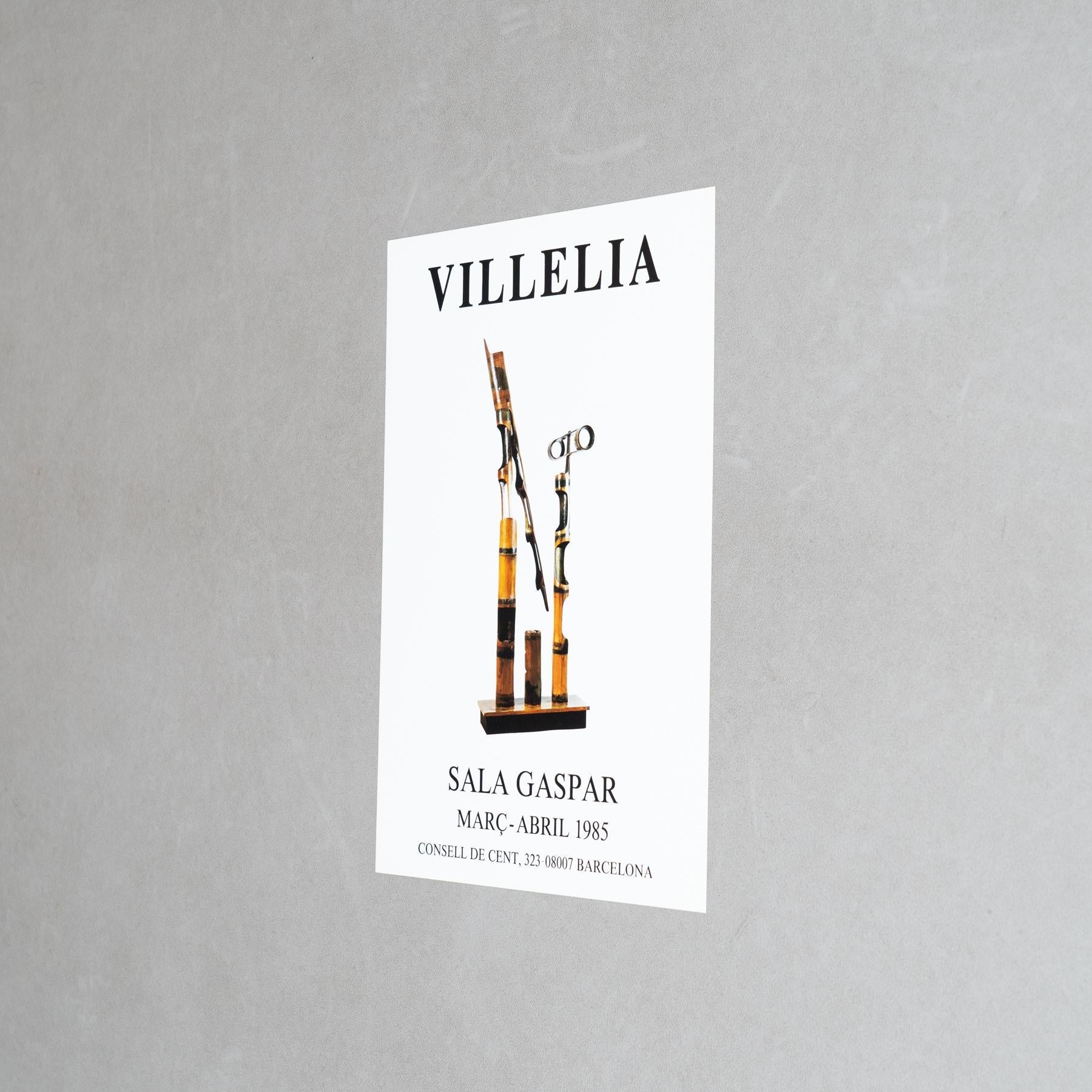 Mid-Century Modern Affiche originale de l'exposition de 1985 de Moisès Villèlia - Sala Gaspar, Barcelone en vente