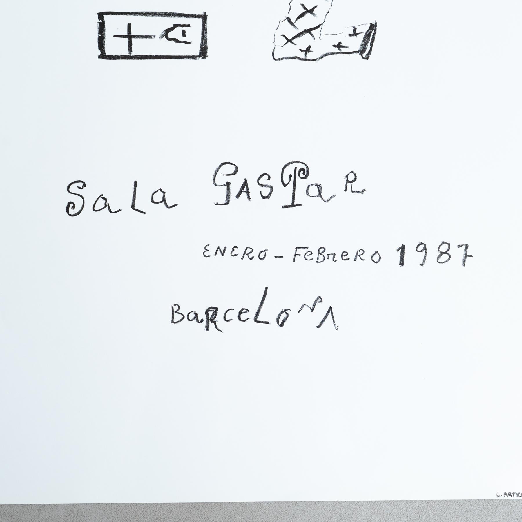 Espagnol Affiche originale de l'exposition de 1987 d'Antón Lamazares - Sala Gaspar, Barcelone en vente