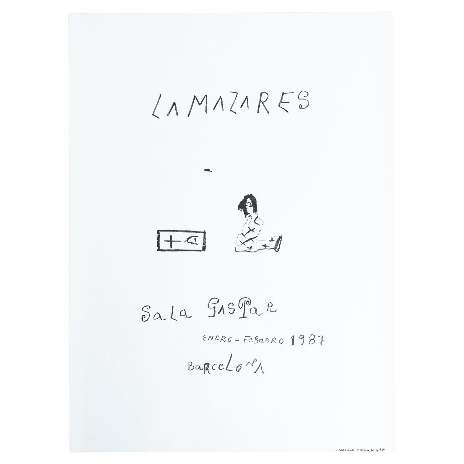 Original-Ausstellungsplakat von 1987 von Antón Lamazares - Sala Gaspar, Barcelona