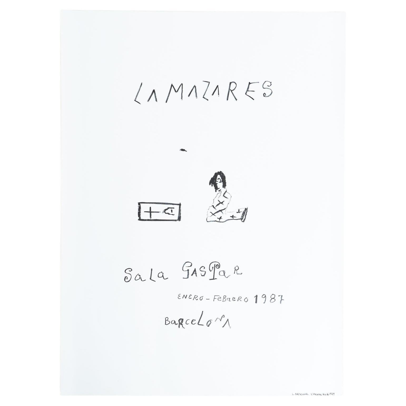 Original-Ausstellungsplakat von 1987 von Antón Lamazares - Sala Gaspar, Barcelona