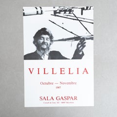 Original 1987 Exhibition Poster by Moisès Villèlia – Sala Gaspar, Barcelona