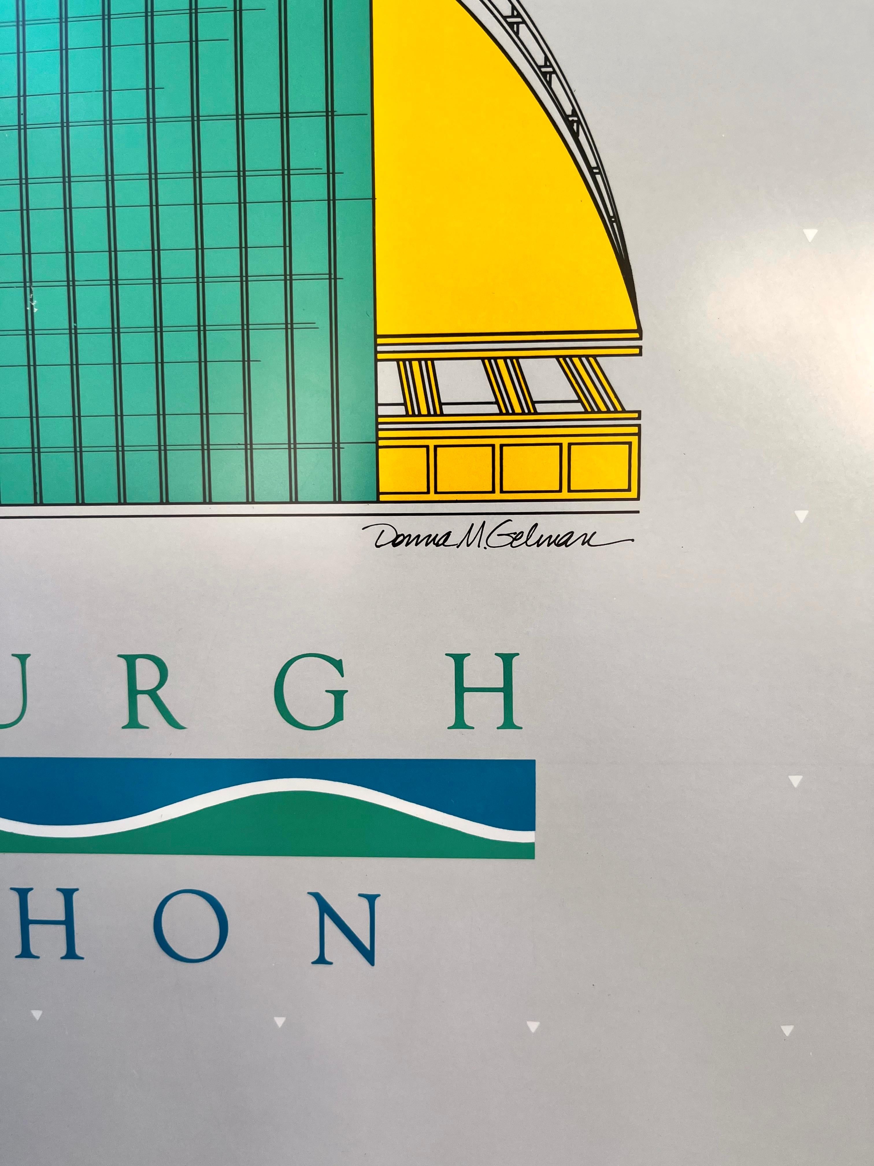 Gerahmtes Originalplakat Pittsburgh Marathon, Werbeplakat, 1987. (Ende des 20. Jahrhunderts) im Angebot