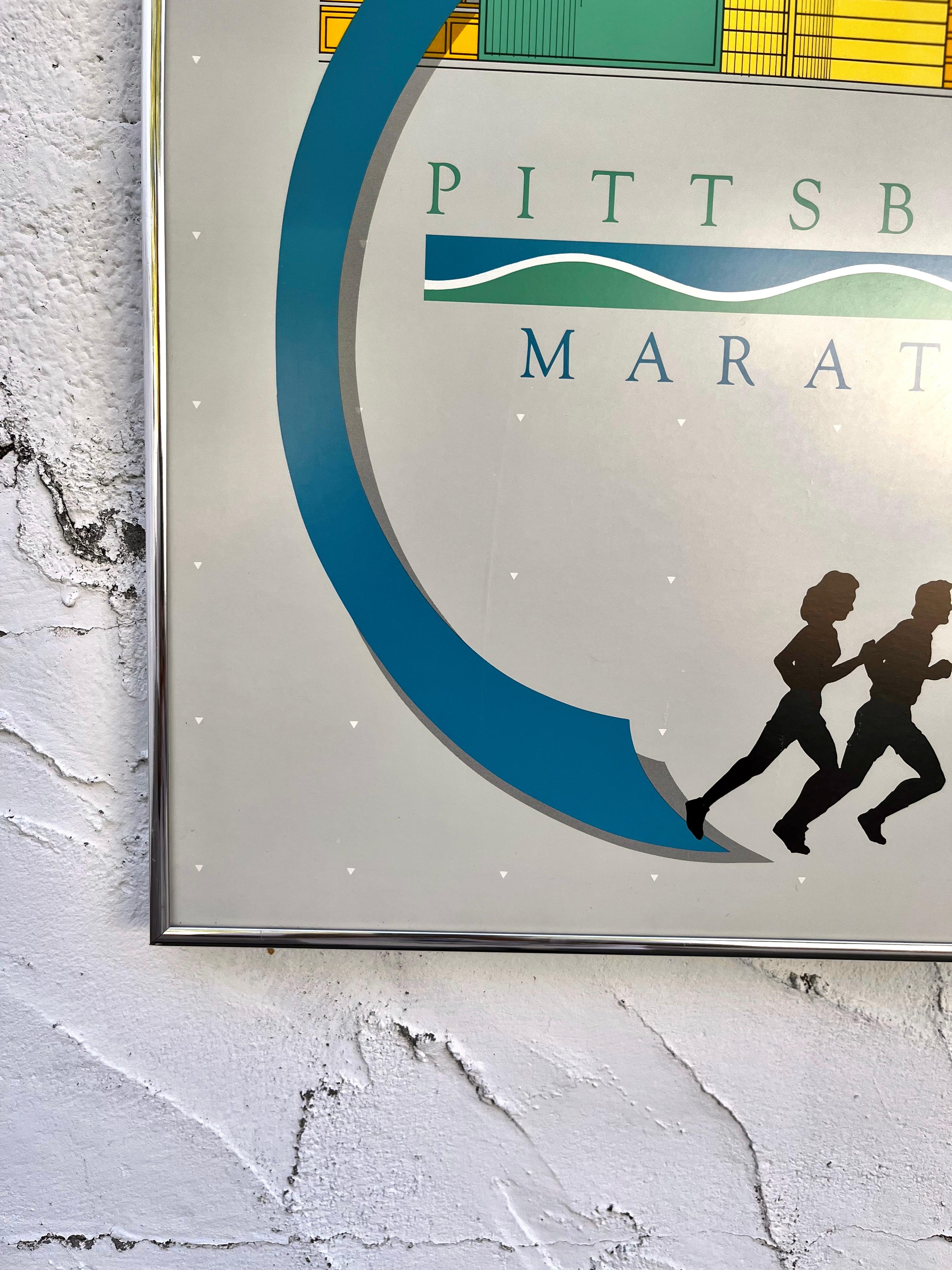 Gerahmtes Originalplakat Pittsburgh Marathon, Werbeplakat, 1987. im Angebot 1