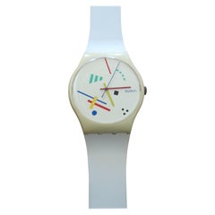 Original 1987 Wall Hanging Swatch Maxi Wall Clock Vasily Midcentury Modern Clock