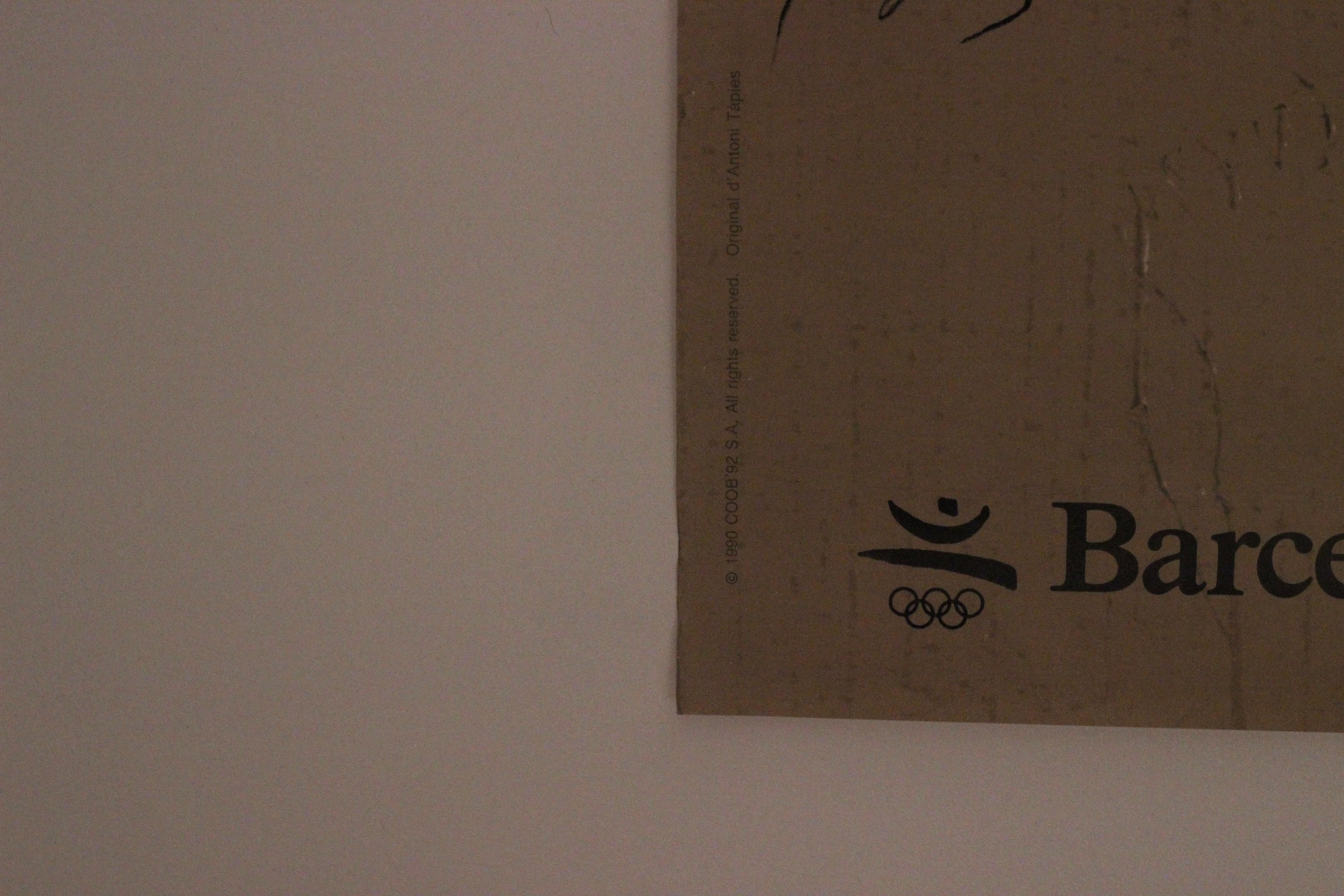 Original 1992 Barcelona Olympic Poster Designed by Antoni Tàpies, XXV Olympiad In Good Condition In London, GB