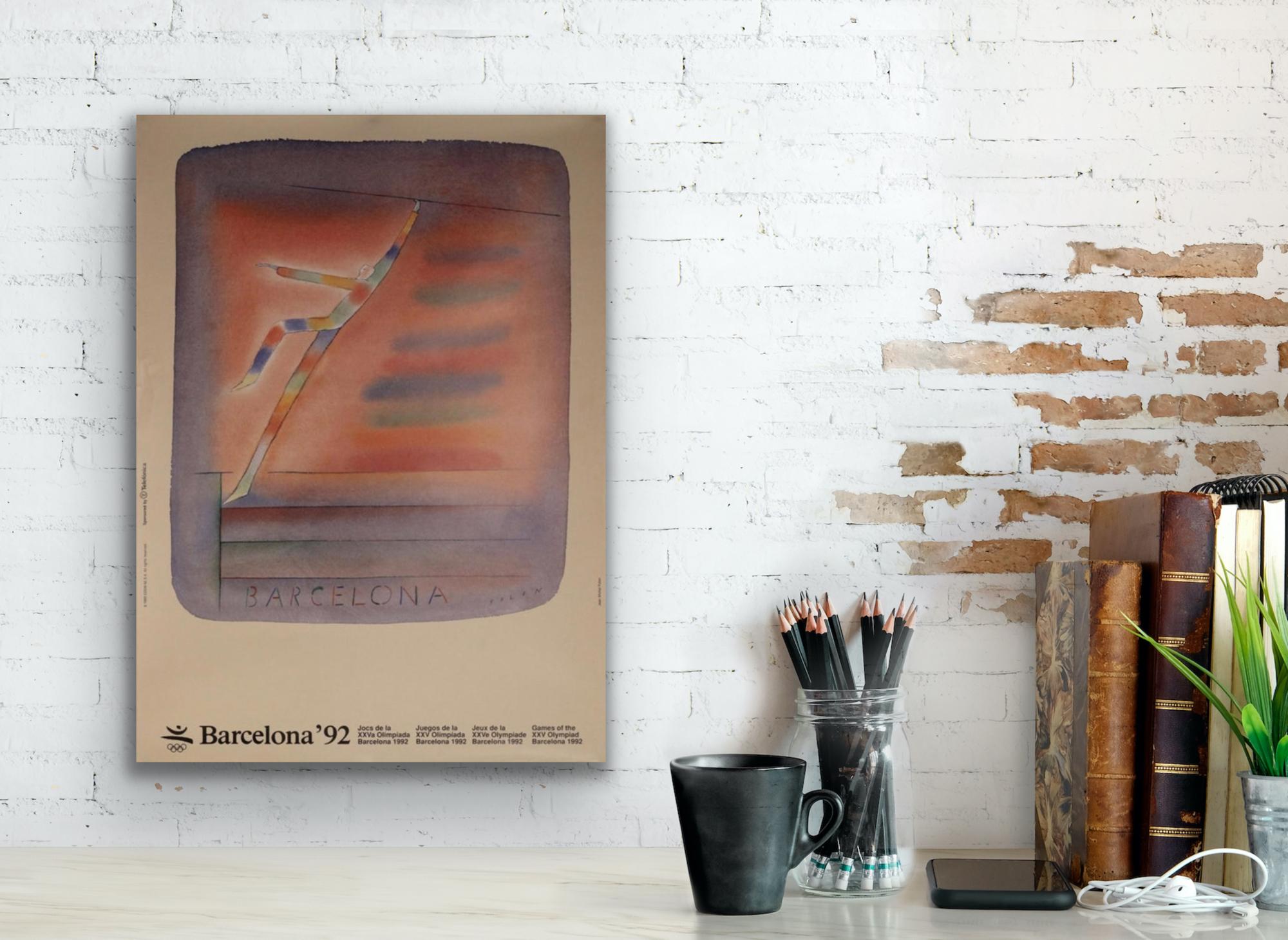 Original 1992 Barcelona Olympic Poster Designed by Jean-Michel Folon For Sale 2