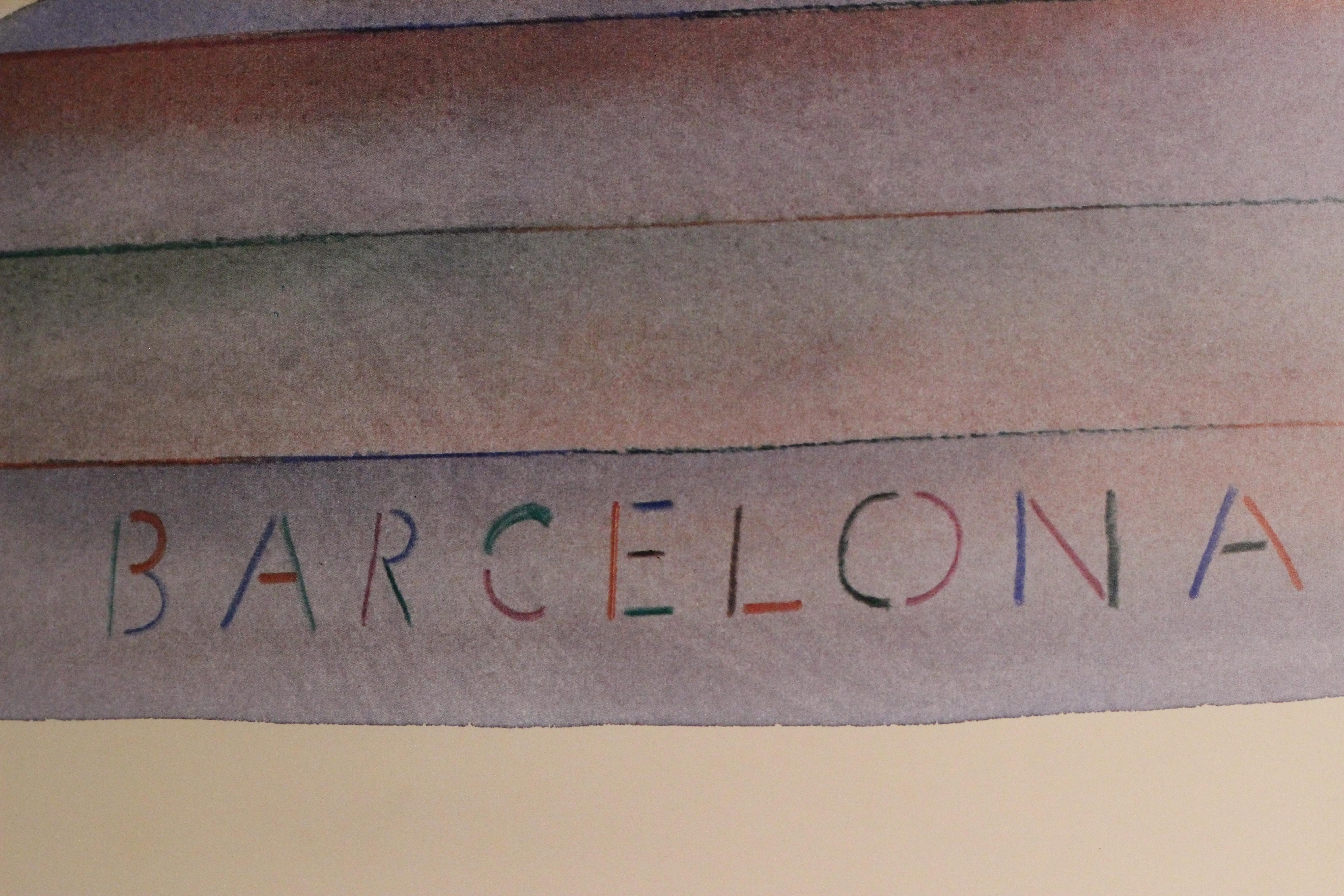 Original Barcelona-Olympiaplakat von 1992, entworfen von Jean-Michel Folon (Ende des 20. Jahrhunderts) im Angebot