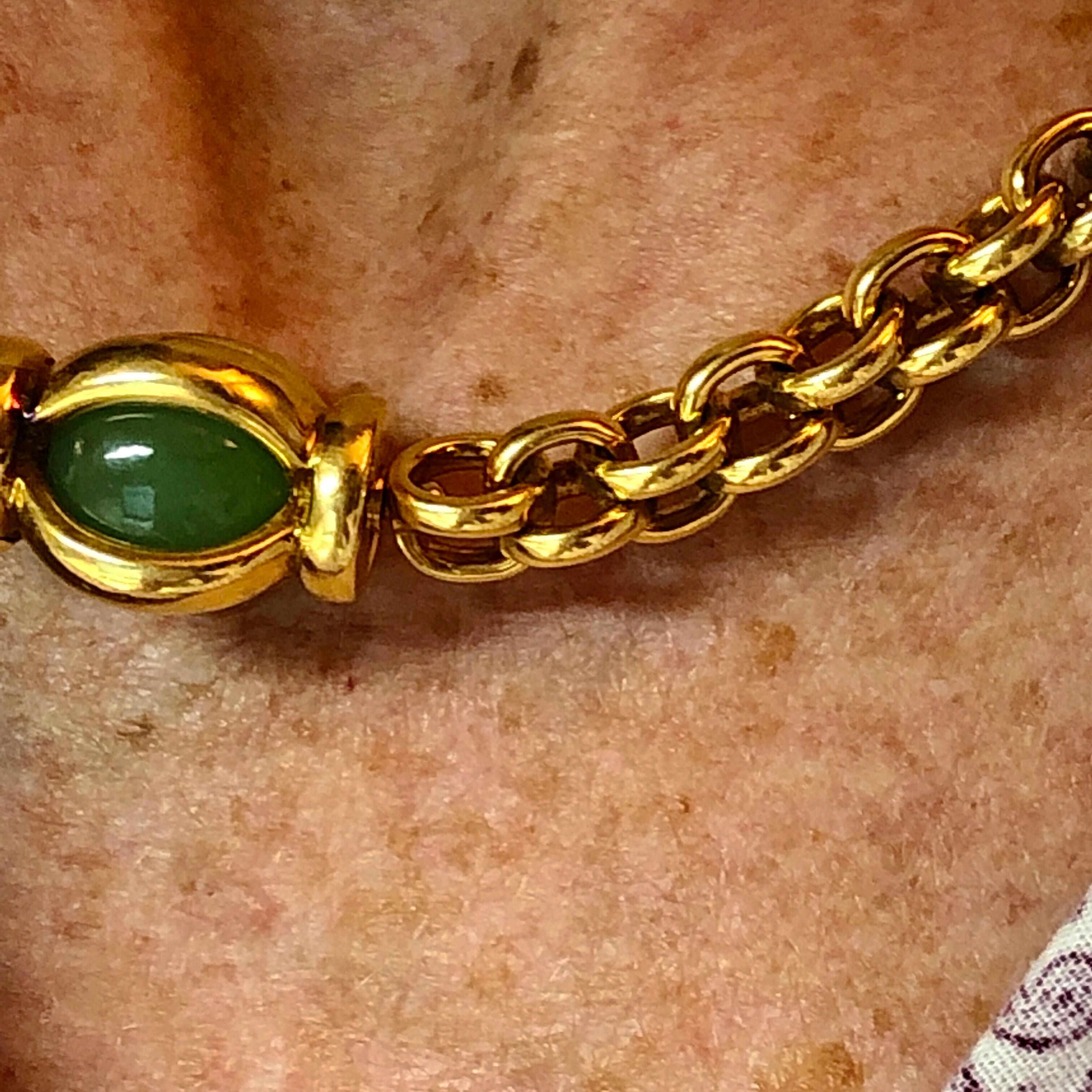 Original 1997 Pomellato Bisanzio Kollektion Rollò Gelbgold Jade Halskette 5