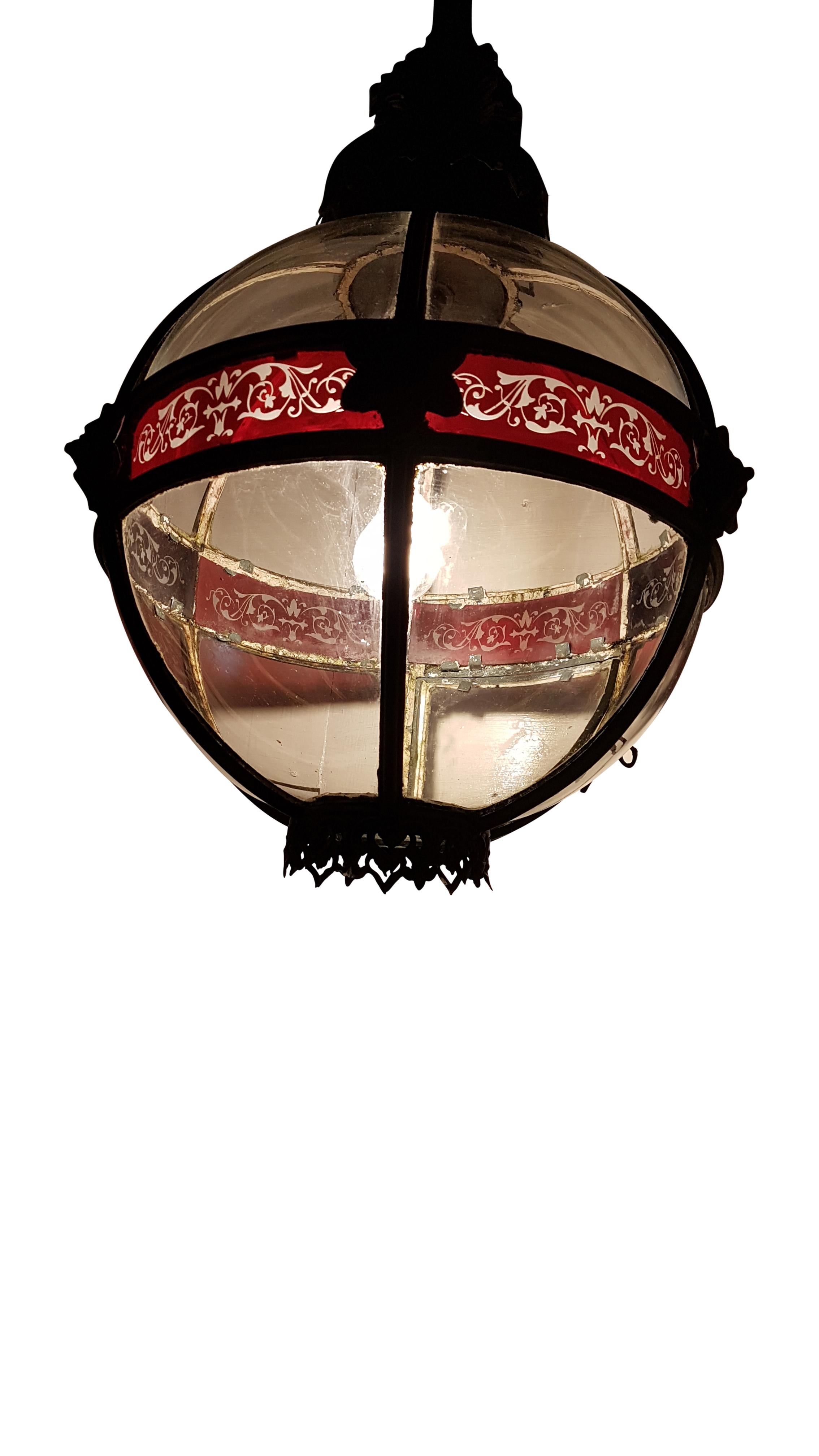 Original 19th Century Copper Globe Lantern Reputedly from Palace of Westminster 9