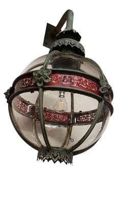 Original 19th Century Copper Globe Lantern Reputedly from Palace of Westminster