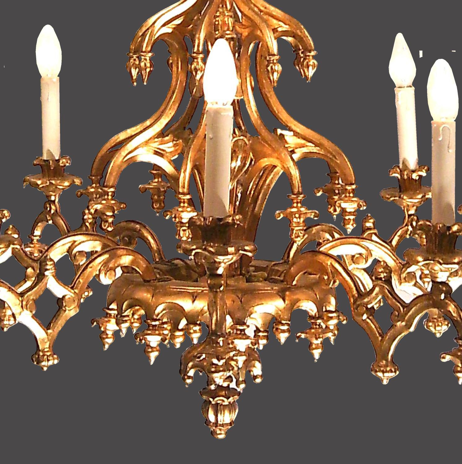 Lampadario storico originale del XIX secolo, stile gotico Laxenburger in vendita 1