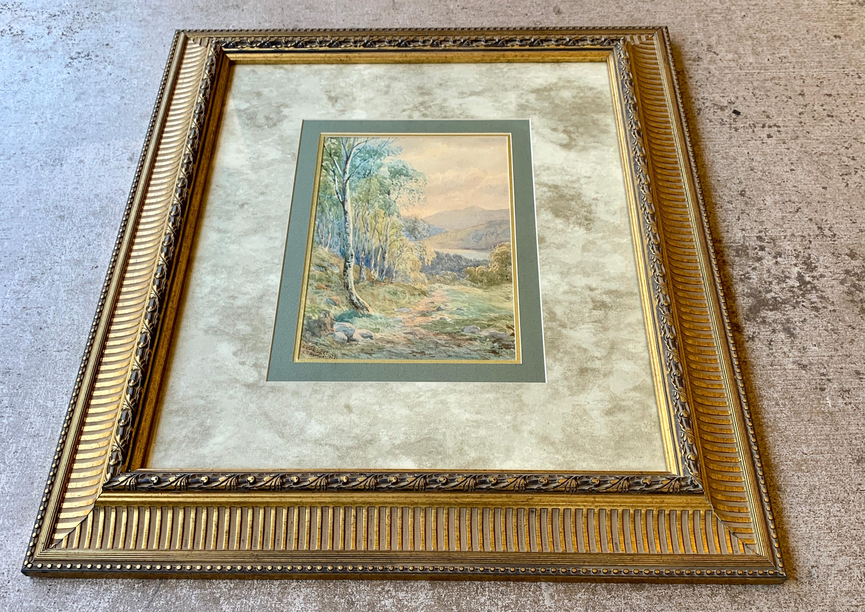 Other Original 19th Century “Loch Achilty” Watercolor Painting by L.G. Bomford, 1889 For Sale