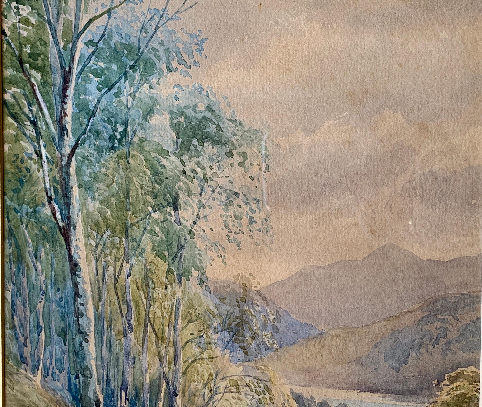 Original 19th Century “Loch Achilty” Watercolor Painting by L.G. Bomford, 1889 In Good Condition For Sale In Tustin, CA