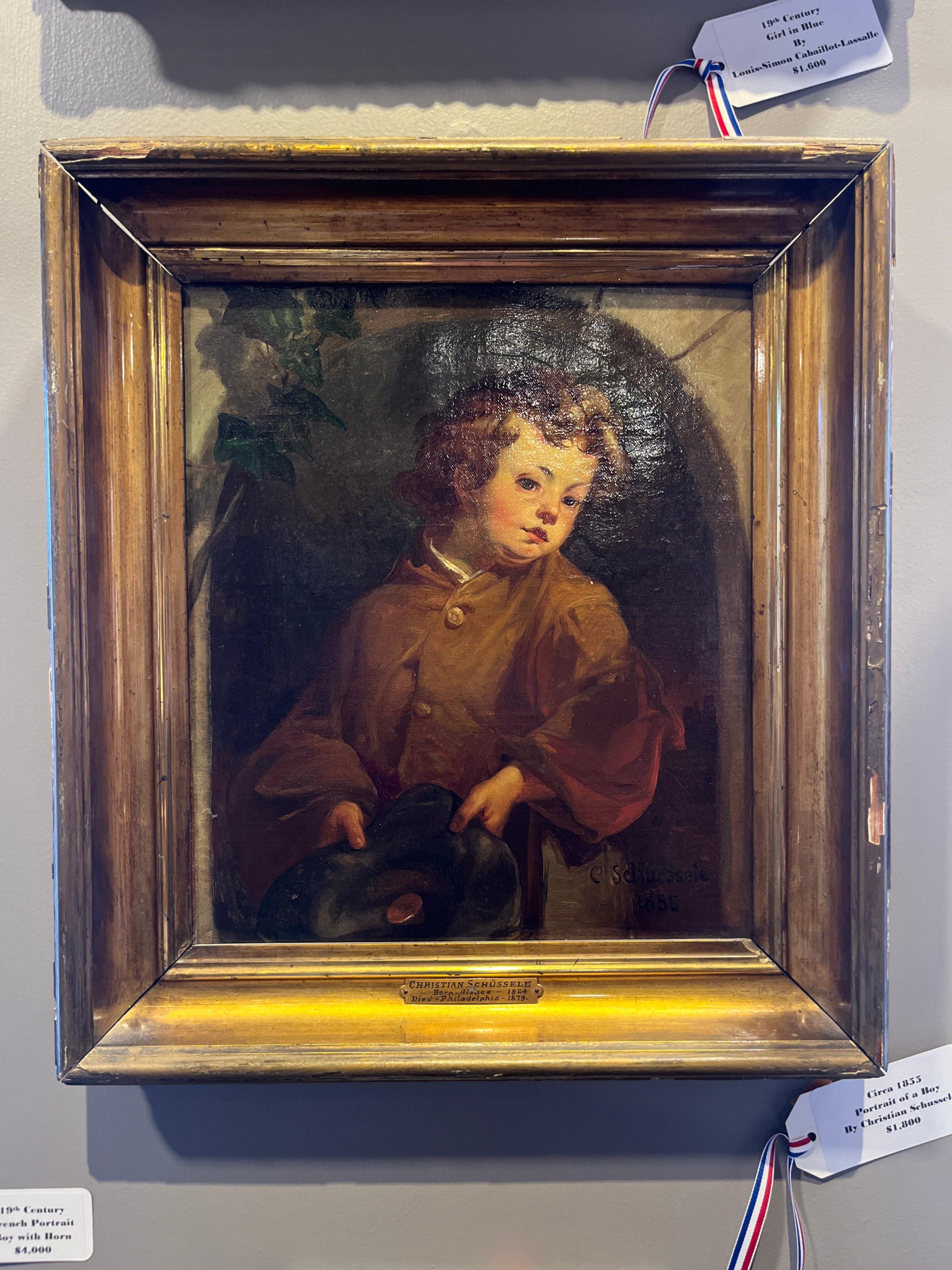 Original 19th Century  Oil Painting by Christian Schussele In Good Condition For Sale In Scottsdale, AZ