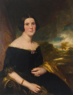 Original 19th Century Oil Portrait of Lydia Augusta Allen by George Clint