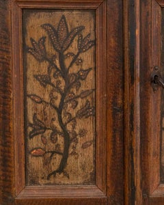 Original 19th-Century Painted Wall Cabinet with Two Doors and One Drawer