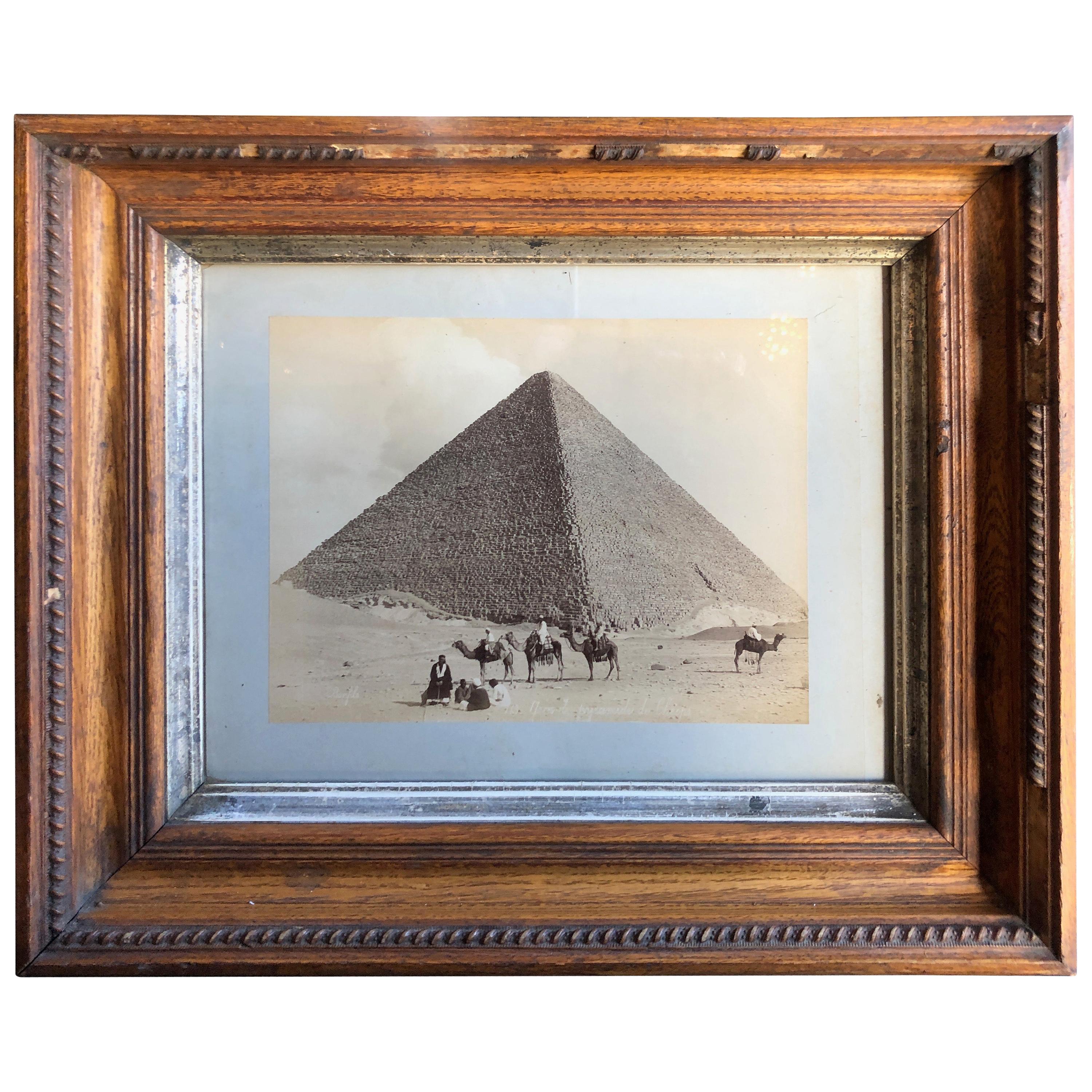 Photographie originale de la Grande Pyramide en Égypte du 19e siècle par Felix Bonfils