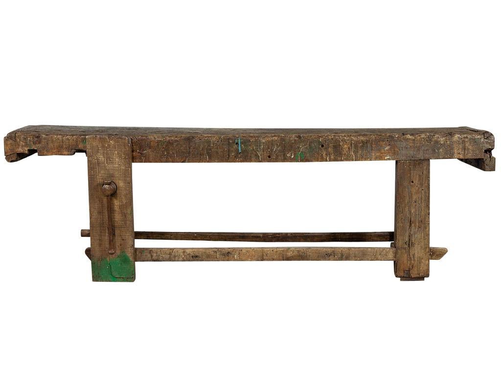Original 19th Century Rustic Craftsmen Work Table Bench 4
