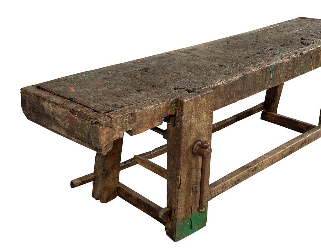 Late 19th Century Original 19th Century Rustic Craftsmen Work Table Bench