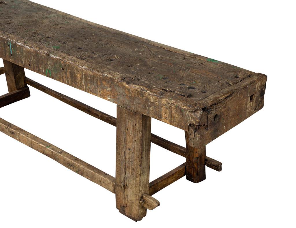 Original 19th Century Rustic Craftsmen Work Table Bench 2