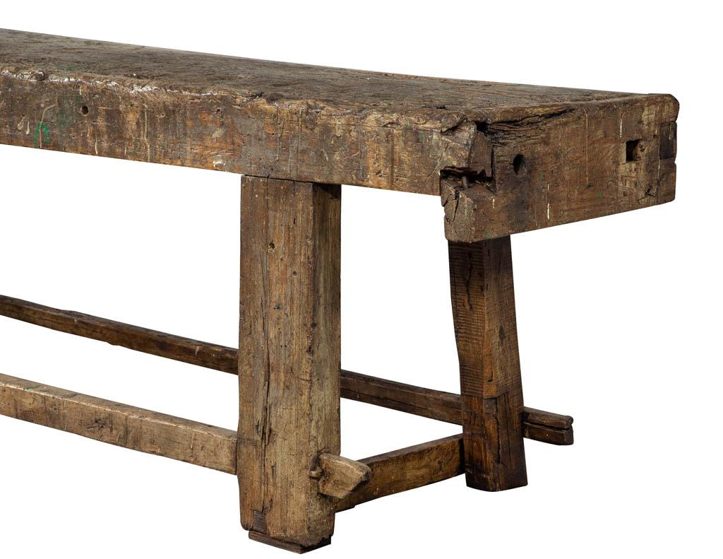 Original 19th Century Rustic Craftsmen Work Table Bench 3