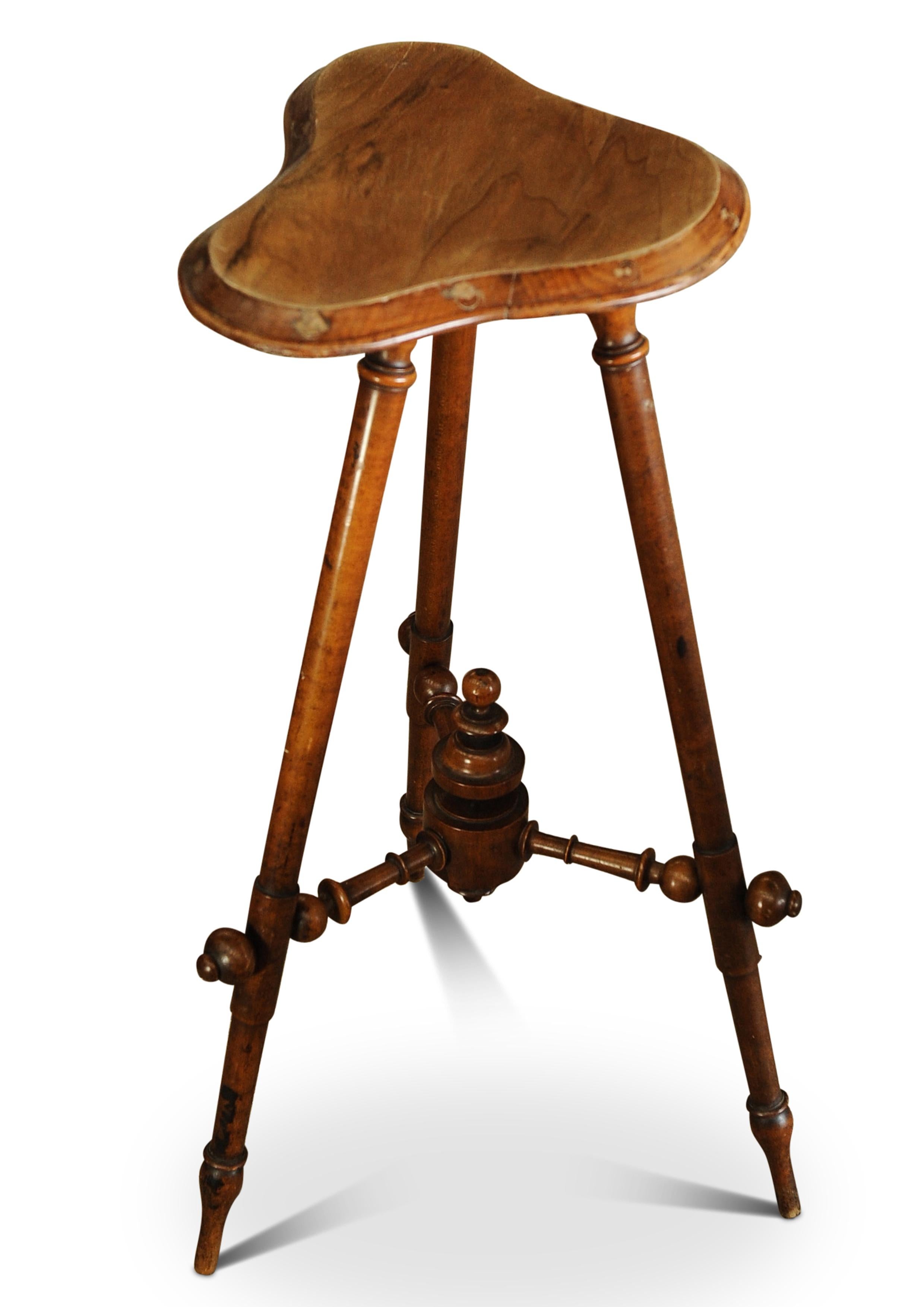 Original Antique Thonet Associates Hand-Crafted 19th Century Vienna Secession Side Table With An Attractive Turned Tripod Base With An Irregular Table Top Made in Austria

Thonet is a furniture company with a rich history, known for its innovative