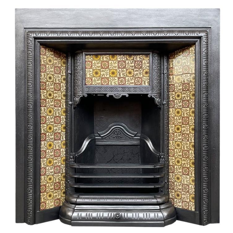 Reclaimed Victorian Tiled Fireplace Grate at 1stDibs
