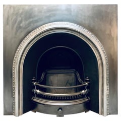 Original 19th Century Victorian Scottish Arched Cast Iron Fireplace Insert.