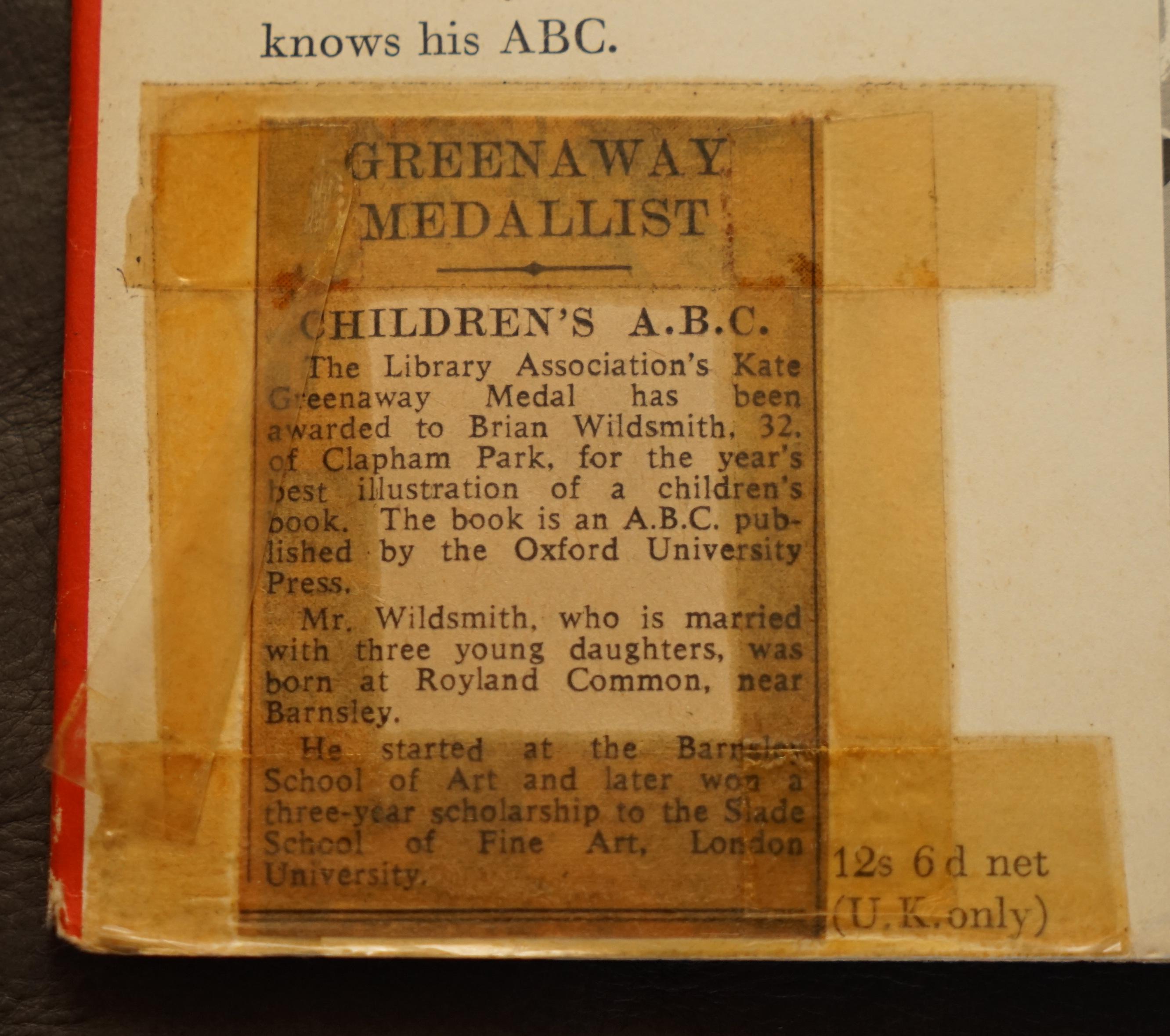English ORIGINAL 1ST EDITION 1962 BRIAN WILDSMITH SiGNED ABC CHILDREN'S BOOK For Sale