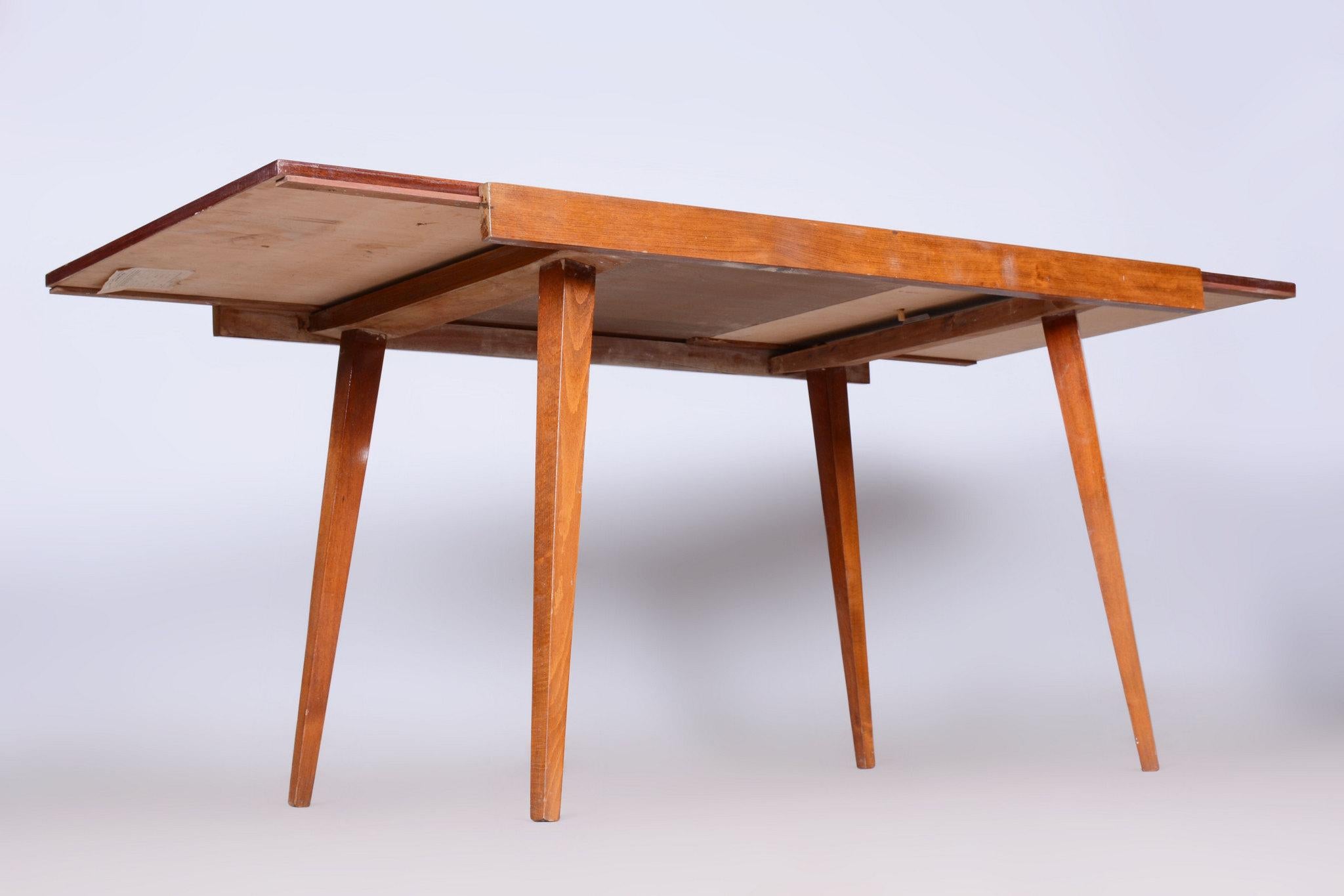 Original 20. Table pliante du siècle dernier, hêtre, placage en acajou, tchèque, années 1960 en vente 6