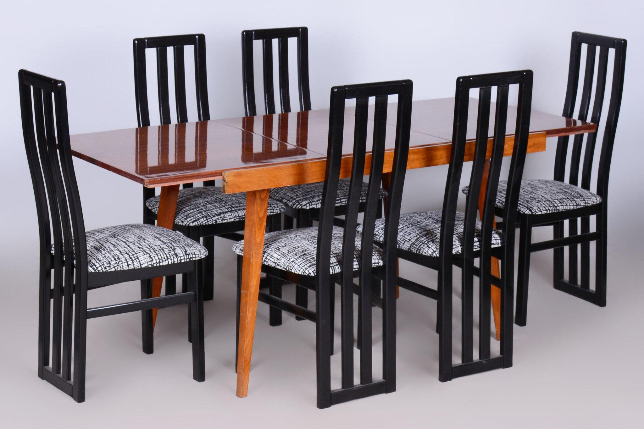 Original 20. Table pliante du siècle dernier, hêtre, placage en acajou, tchèque, années 1960 en vente 7
