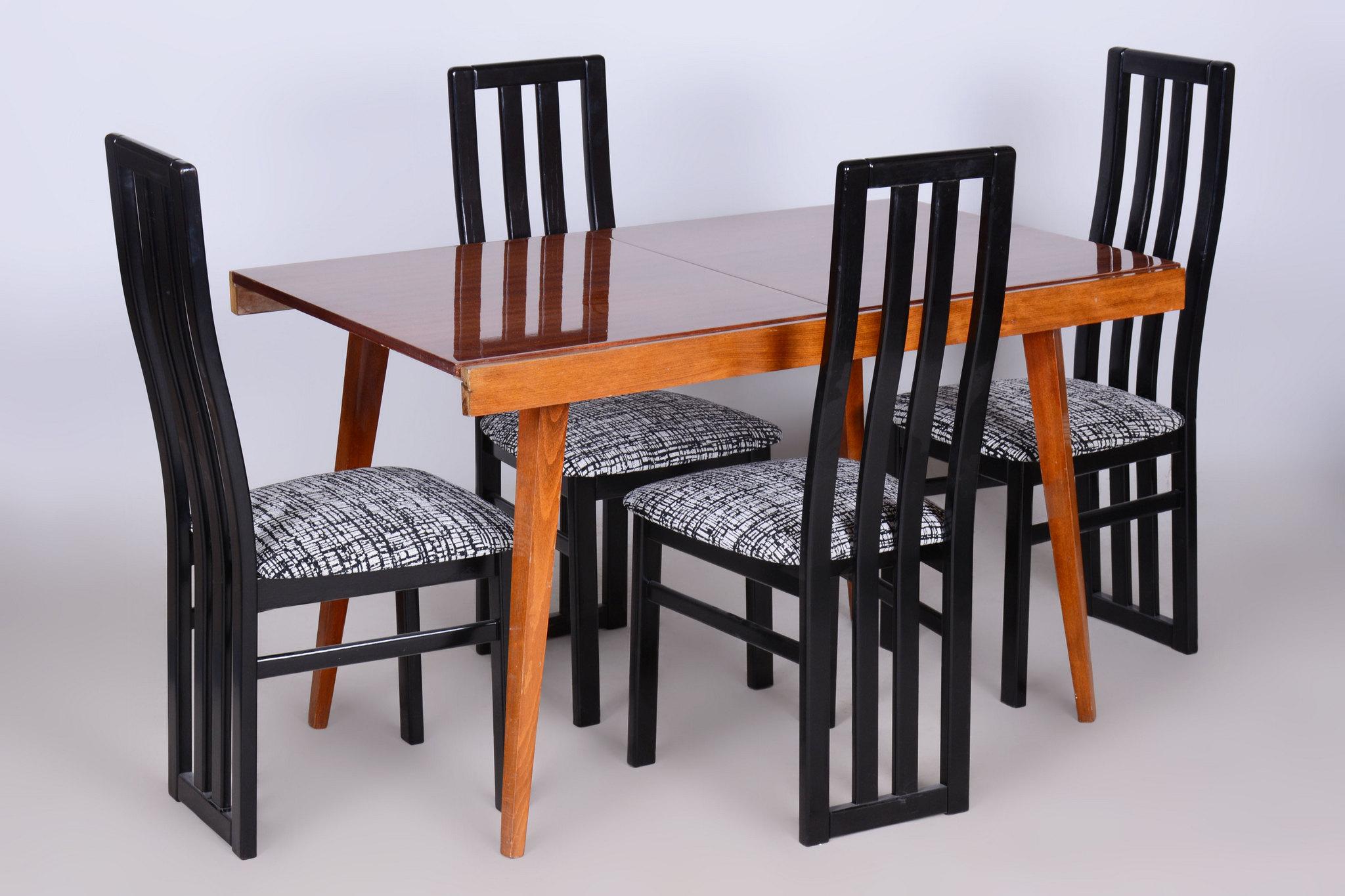 Original 20. Table pliante du siècle dernier, hêtre, placage en acajou, tchèque, années 1960 en vente 8