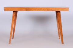Original 20. Century Folding Table, Beech, Mahogany Veneer, Czech, 1960s