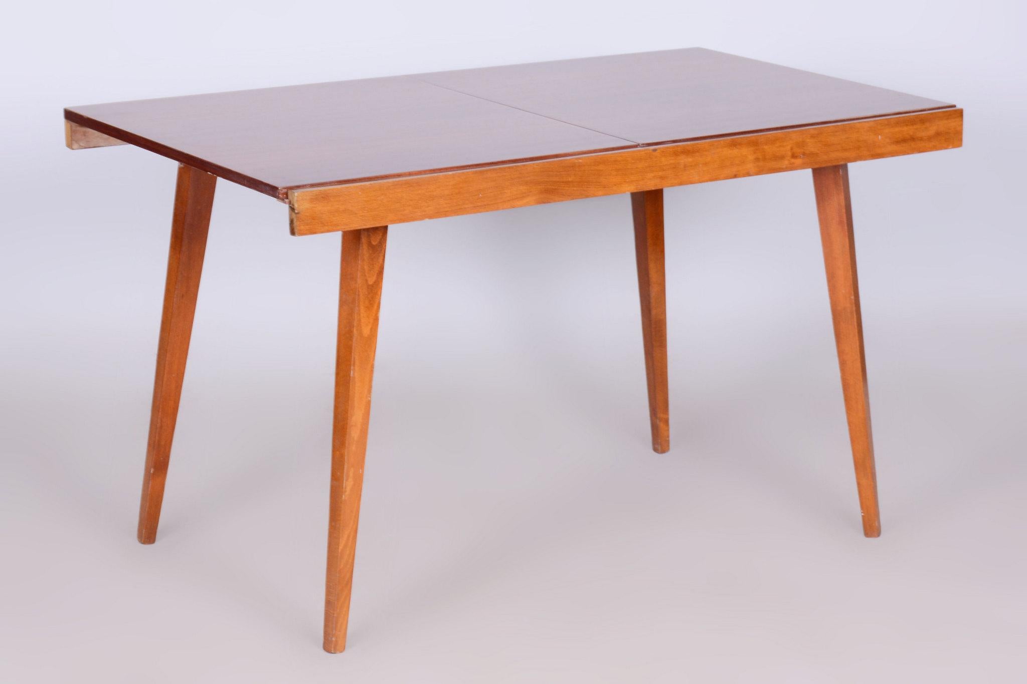 Original 20. Table pliante du siècle dernier, hêtre, placage en acajou, tchèque, années 1960 en vente 2